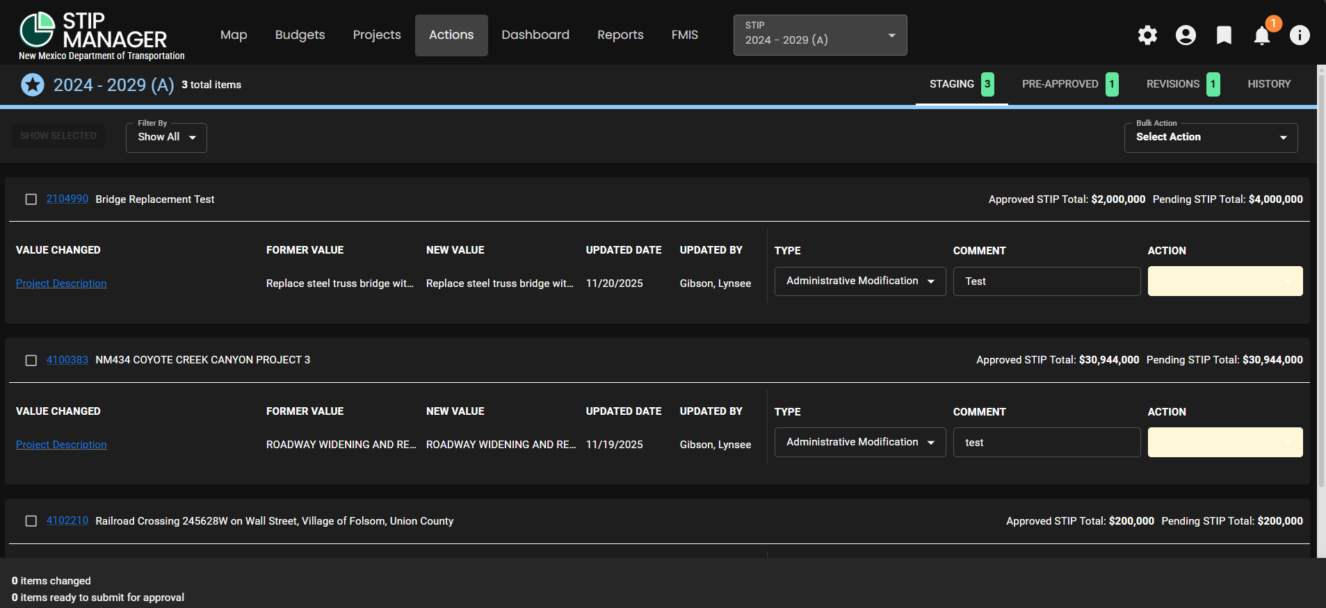 NM STIP Manager - Actions interface.png