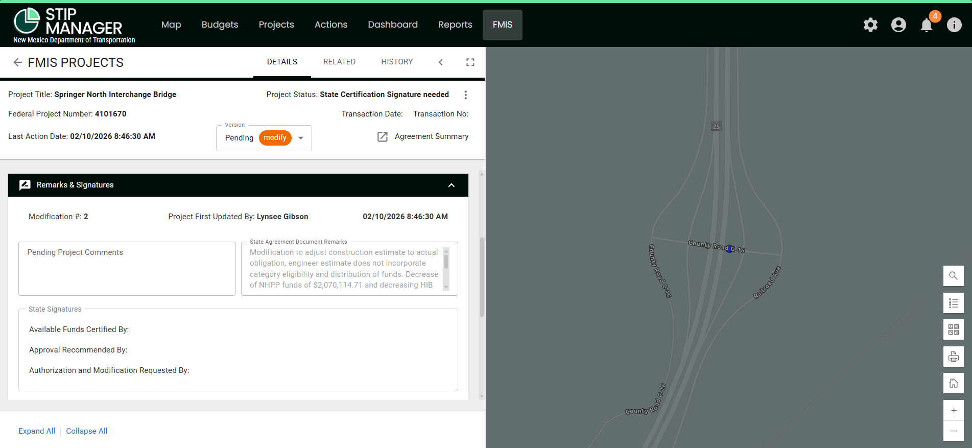 (NM) STIP Core FMIS Project Details tab Remarks & Signatures.png